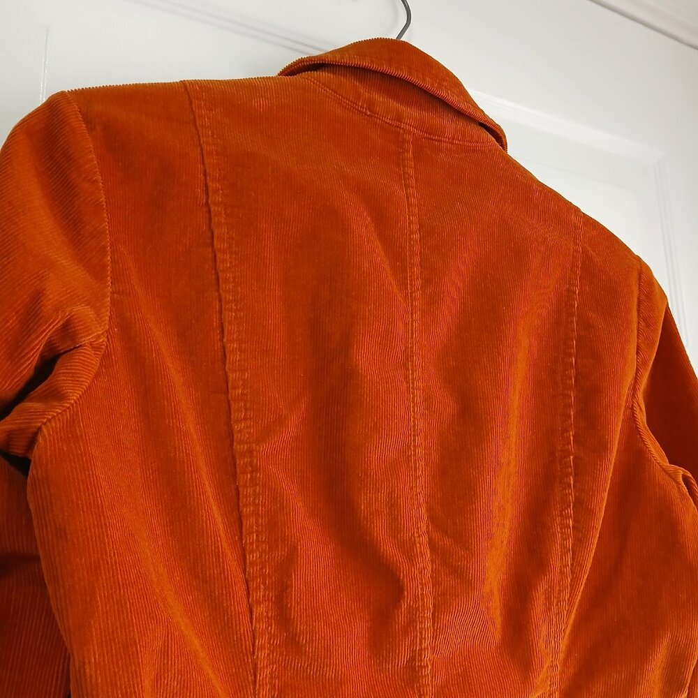 Tangerine Orange Corduroy Jacket by Talbots Size 12 - Picture 8 of 9